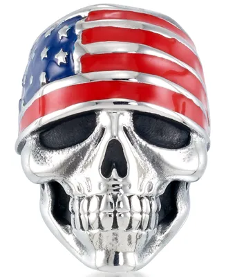 Andrew Charles by Andy Hilfiger Men's Enamel Skull Ring Stainless Steel