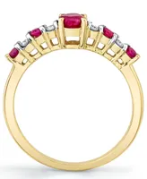 Ruby (3/4 ct. t.w.) & Diamond (1/20 ct. t.w.) Ring in 10k Gold