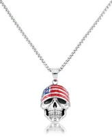 Andrew Charles by Andy Hilfiger Men's Skull 24" Pendant Necklace in Stainless Steel