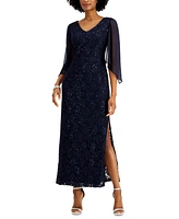 Connected Petite Sequin Lace Gown