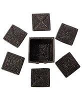 Artifacts Rattan Square Coasters - 7 Piece Set