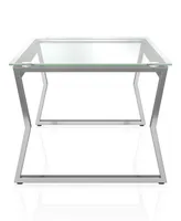 Furniture of America Meiland Glass Top Coffee Table