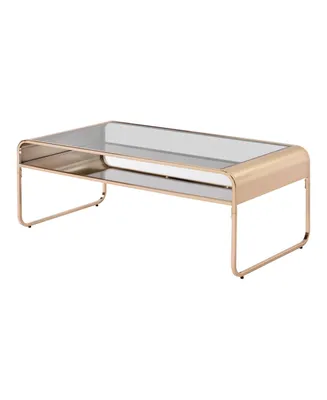 Furniture of America Kiruna Glass Top Coffee Table - Gold