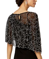 Msk Petite Beaded Overlay Gown