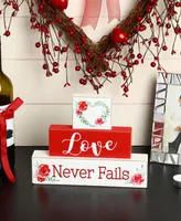 Glitzhome Valentine's Block Table Decor