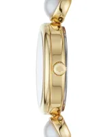 kate spade new york Monroe Gold-Tone Stainless Steel & Faux Pearl Bracelet Watch 24mm