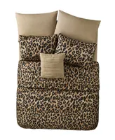 Vcny Home Cheetah Reversible Bed in a Bag 8 Piece Comforter Set