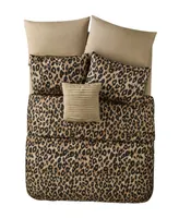 Vcny Home Cheetah Reversible Bed in a Bag 8 Piece Comforter Set, Twin Xl