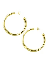 And Now This Medium Tube C Hoop Earring 18K Gold Plate or Silver