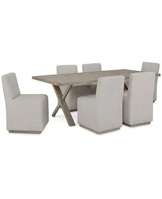 Closeout! Highland Park 7pc Dining Set (Rectangular Table & 6 Side Chairs)