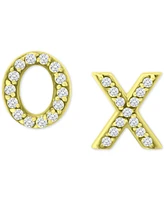 Giani Bernini Cubic Zirconia X & O Mismatch Stud Earrings, Created for Macy's