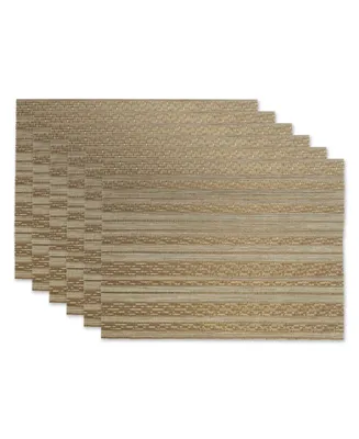 Design Import Metallic Basket weave Placemat, Set of 6 - Gold