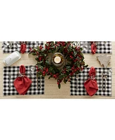 Design Imports Christmas Buffalo Check with Embroidery Placemat, Set of 6