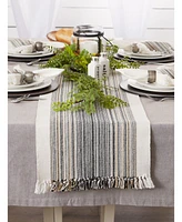 Design Imports Striped Fringed Table Runner