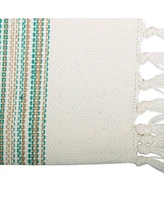 Design Imports Fringed Stripe Table Toppers, 13" x 20", Set of 6