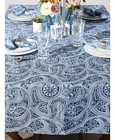 Design Imports Paisley Print Outdoor Tablecloth with Zipper
