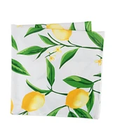 Design Imports Lemon Bliss Print Outdoor Napkin, Set of 6