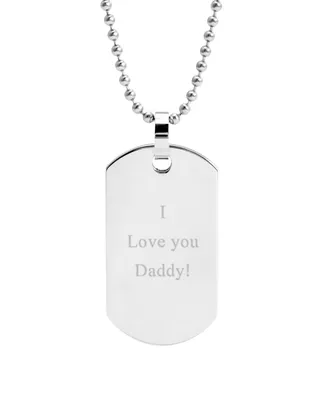 Men's Large Stainless Steel "I Love You Daddy" Dog Tag Necklace