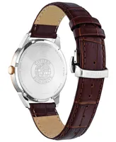 Citizen Eco-Drive Men's Corso Brown Leather Strap Watch 40mm