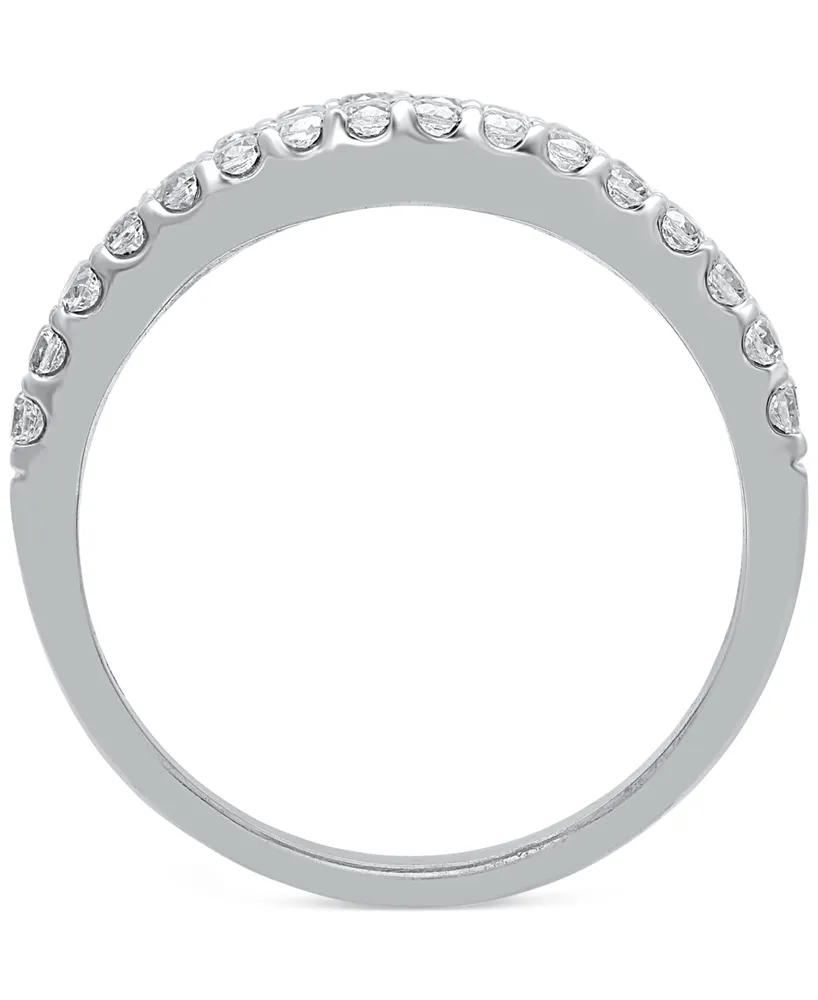 Diamond Multi-Row Statement Ring (1 ct. t.w.) 10k White Gold