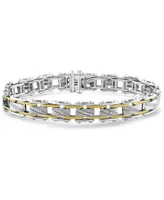 Men's Diamond Bracelet (1 ct. t.w.) in Sterling Silver & 18k Gold-Plate