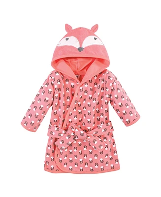 Hudson Baby Girls Cotton Rich Bathrobe, Pink Unicorn, 0-9M