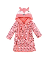 Hudson Baby Girls Cotton Rich Bathrobe, Pink Unicorn, 0-9M