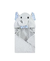 Hudson Baby Infant Girl Cotton Animal Face Hooded Towel, Floral Pretty Elephant, One