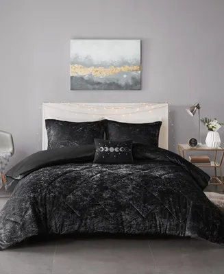 Intelligent Design Felicia Velvet 4-Piece Full/Queen Duvet Cover Set