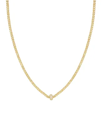 Ettika Simple Flat Chain and Crystal Bead Necklace