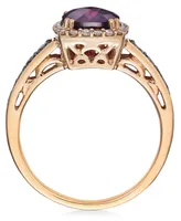 Le Vian Creme Brulee Raspberry Rhodolite (2-1/3 ct. t.w.) & Diamond (3/8 Ring 14k Rose Gold