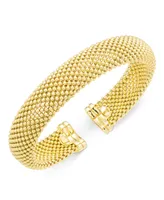 Italian Gold Mesh Bangle Bracelet in 14k Gold over Sterling Silver