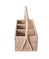Artifacts Rattan 3 Section Caddy-Cutlery Holder