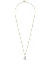 Wrapped Diamond Martini 18" Pendant Necklace (1/10 ct. t.w.) in 10k Gold, Created for Macy's