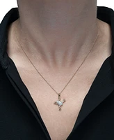 Wrapped Diamond Frog 18" Pendant Necklace (1/10 ct. t.w.) in 10k Gold, Created for Macy's