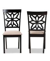 Samwell Modern and Contemporary Fabric Upholstered 2 Piece Dining Chair Set