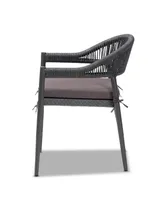 Wendell Modern and Contemporary Rope and Metal Outdoor Dining Chair