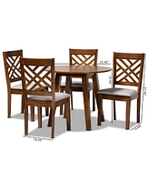 Lilly Modern and Contemporary Fabric Upholstered 5 Piece Dining Set