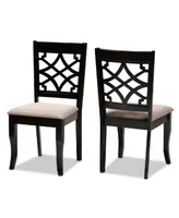 Mael Modern and Contemporary Fabric Upholstered 2 Piece Dining Chair Set