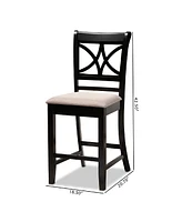 Chandler Modern and Contemporary Fabric Upholstered 2 Piece Counter Height Pub Chair Set