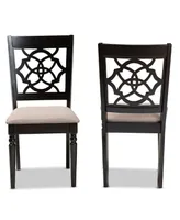 Renaud Modern and Contemporary Fabric Upholstered 2 Piece Dining Chair Set Set