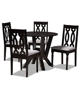 Anise Modern and Contemporary Fabric Upholstered 5 Piece Dining Set