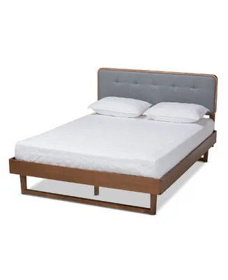 Natalia Mid-Century Modern Fabric Upholstered Full Platform Bed