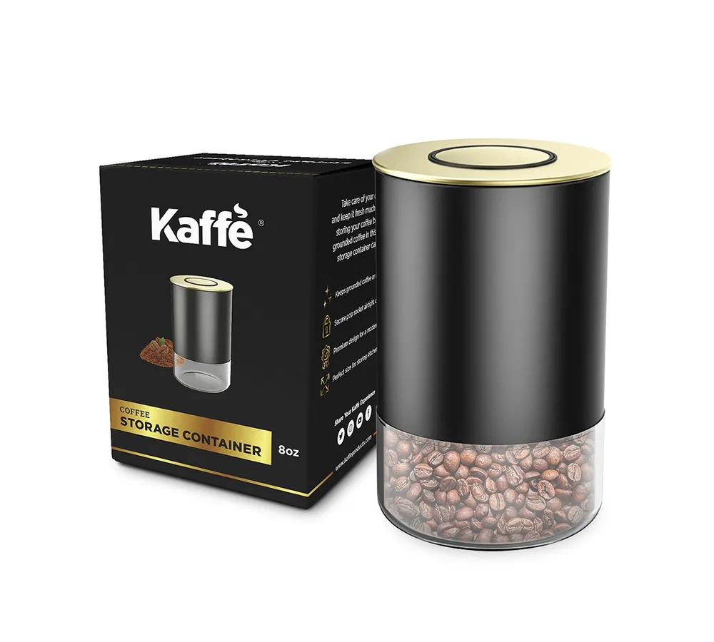 Kaffe Airtight Round Coffee Storage Container, 8-Oz.
