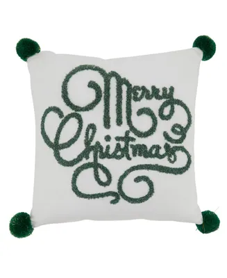 Saro Lifestyle Merry Christmas Design Throw Pillow, 12" x 12"