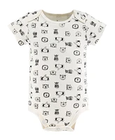 The Peanutshell Baby Girls Short Sleeve Bodysuits, 5 Pack, Safari Animals