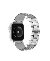 Men's and Women's Black Silver-Tone Jewelry Band for Apple Watch 38mm