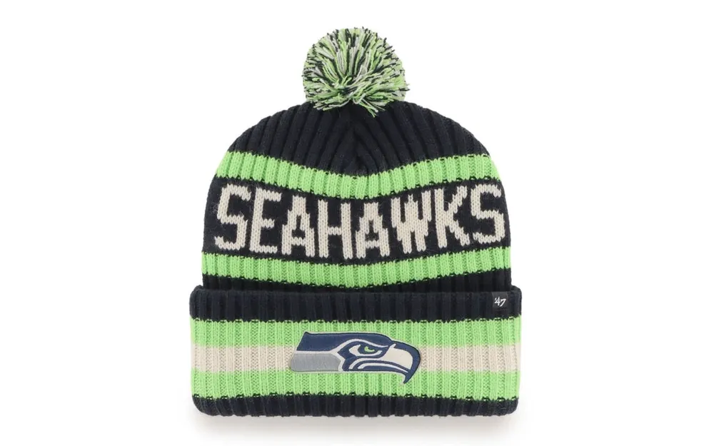 Seattle Seahawks '47 Bering Cuffed Knit Hat with Pom - College Navy