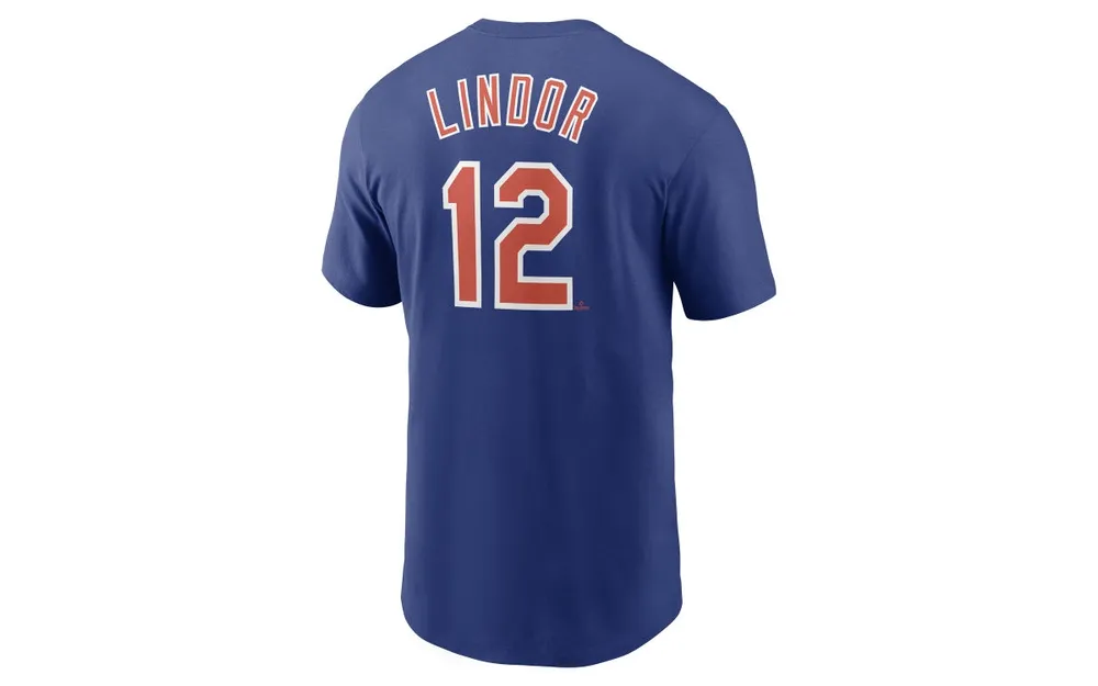 Men's Nike Francisco Lindor Orange New York Mets Name & Number T-Shirt