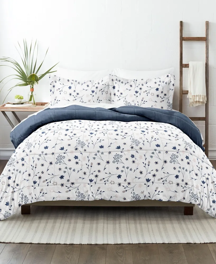 Home Collection Premium Down Alternative Forget Me Not Reversible Comforter Set